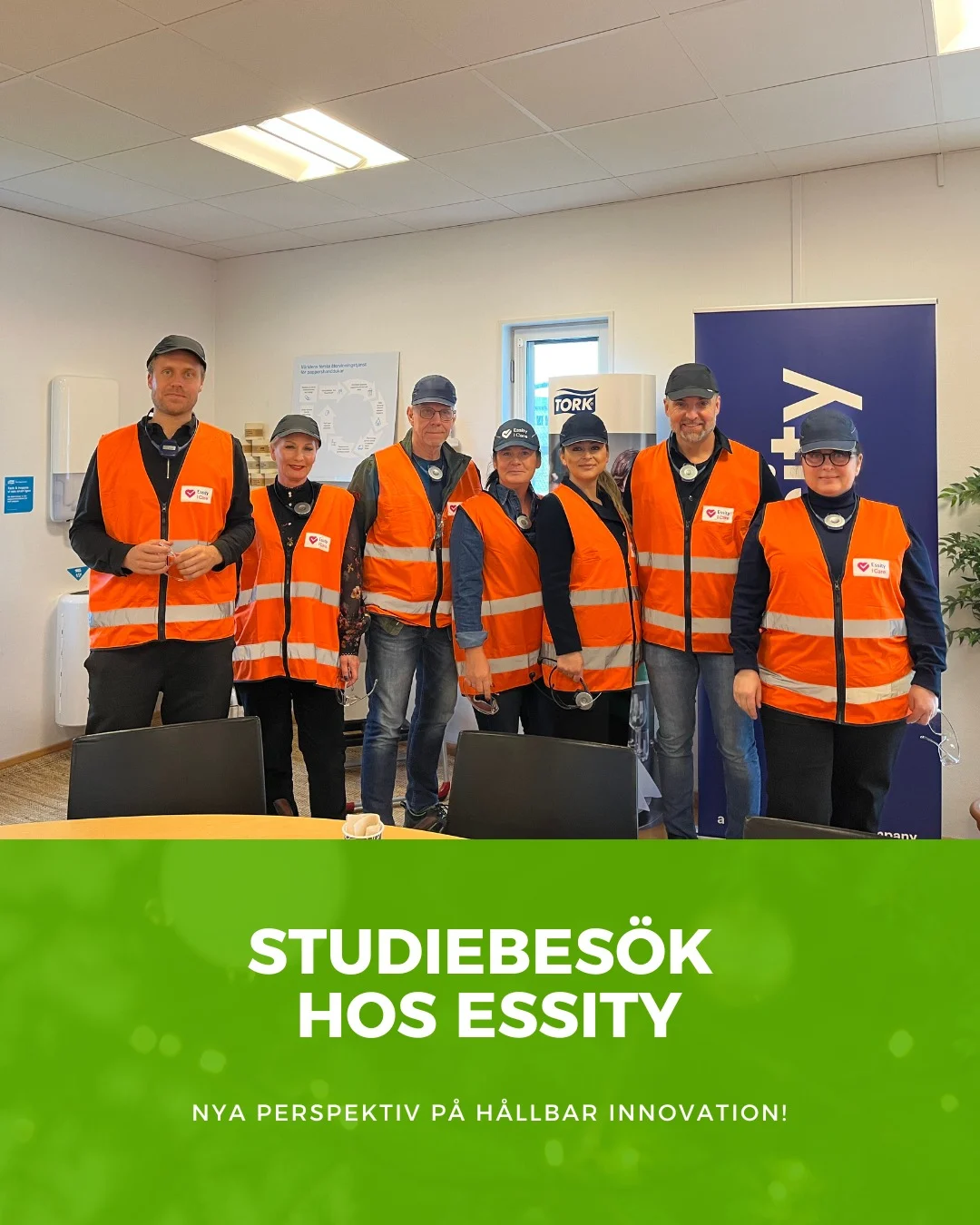 Teamet på studiebesök hos Essity